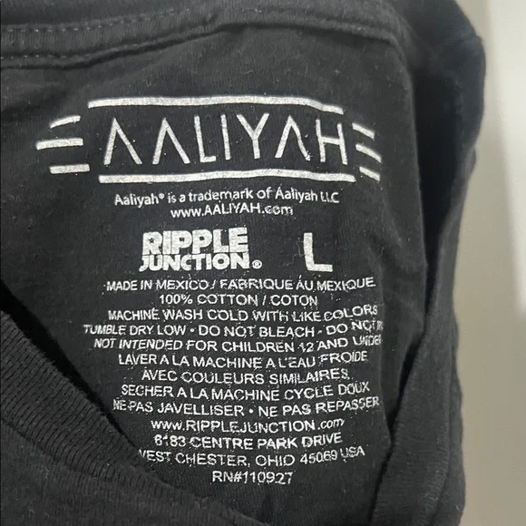 Aaliyah Black Graphic Tee - Short Sleeve - Picture 4 of 4